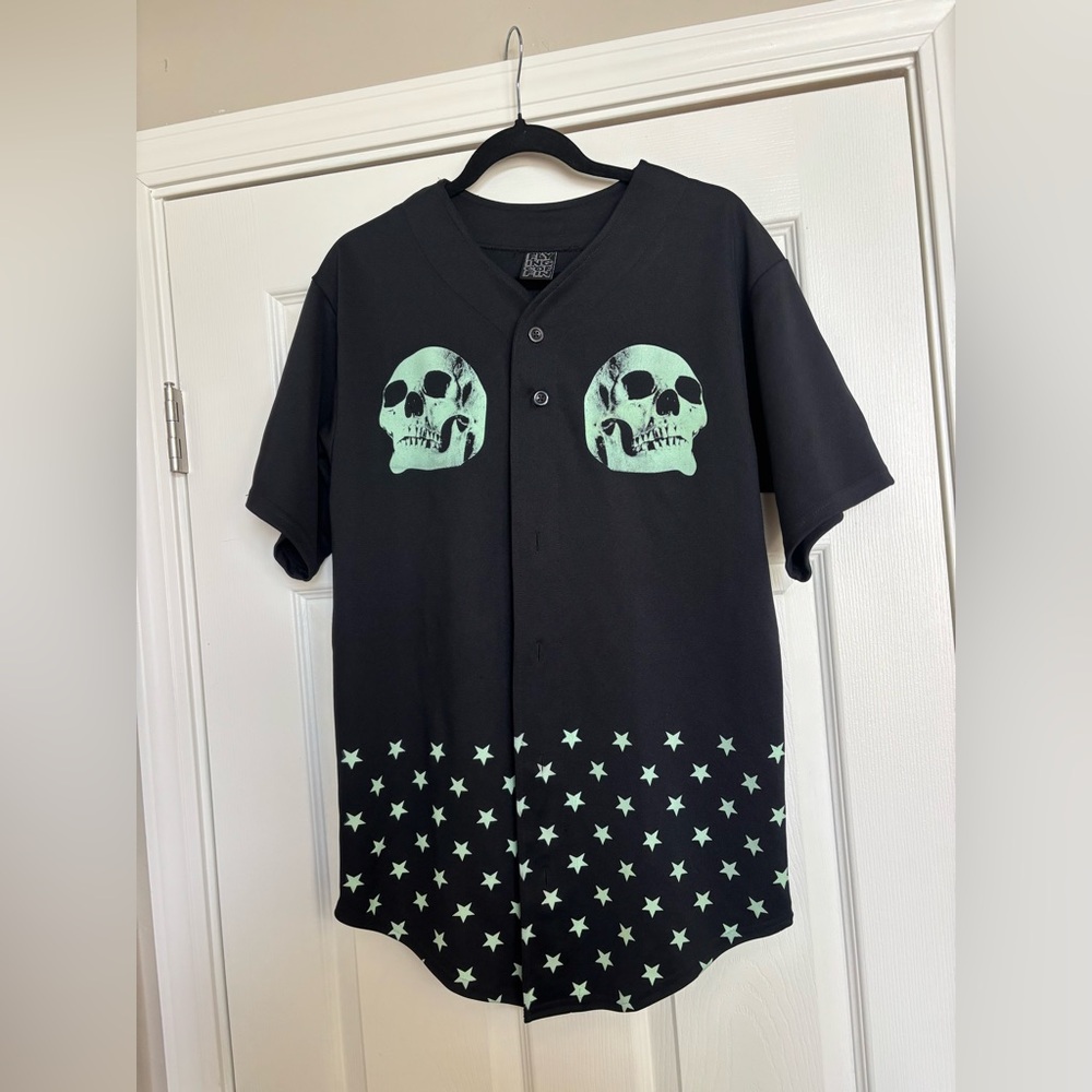 Flying Coffin Sleek Black Button Up Shirt